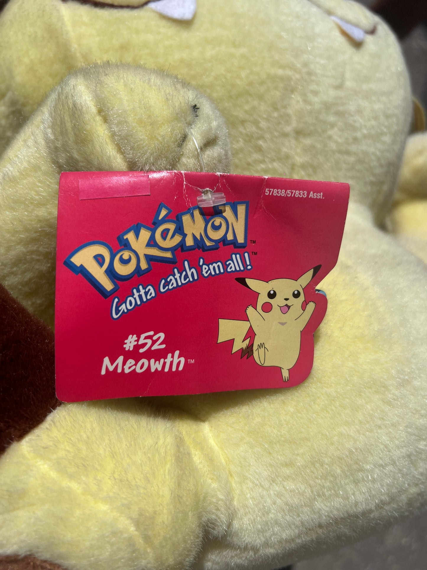 Peluche Jumbo Meowth n52 Pokemon Prima Generazione Originale 1999 Husbro