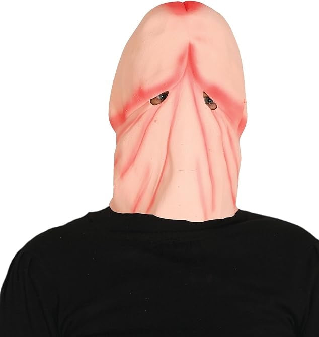 Maschera Pene Intera in Lattice Testa Pisello Sexy Festa Addio al Celibato Trash