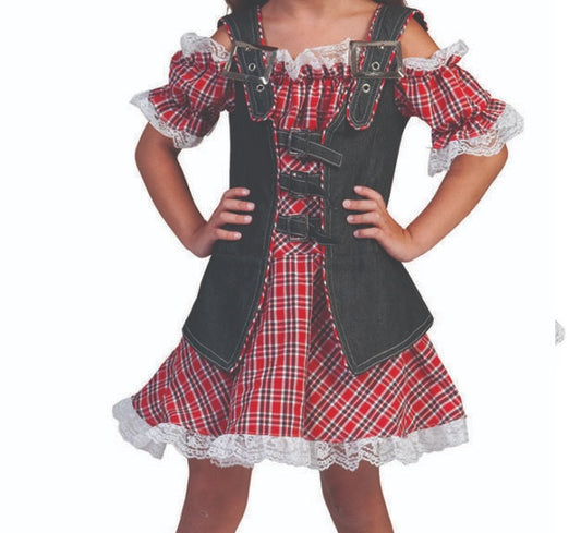 Costume da Cow Girl Bambina completo di Abito e Gilet Jeans