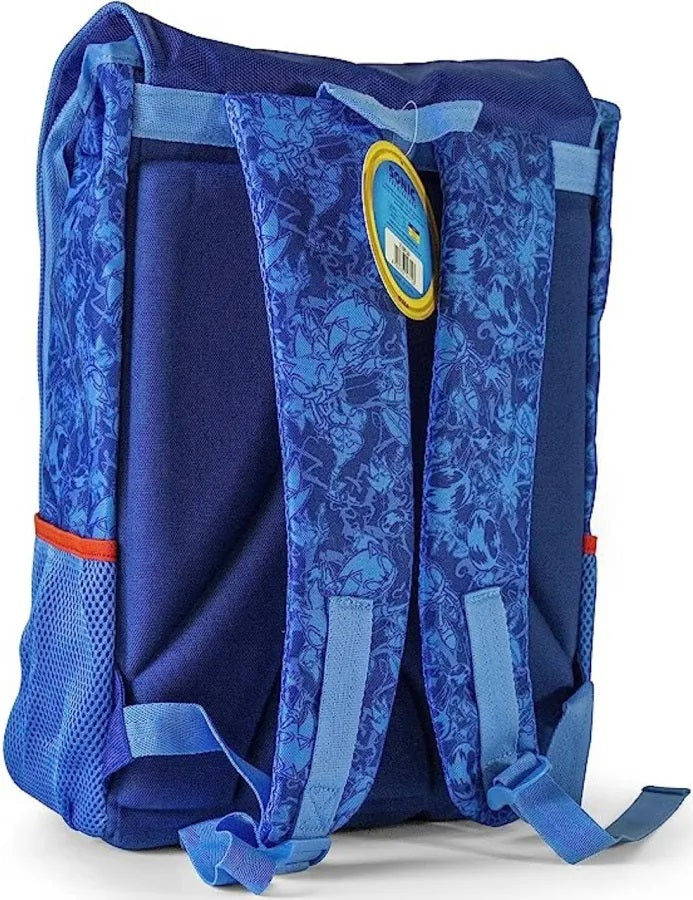 Zaino Sonic Scuola Cartella Estensibile Originale con Tasca Anteriore e Portaborracce