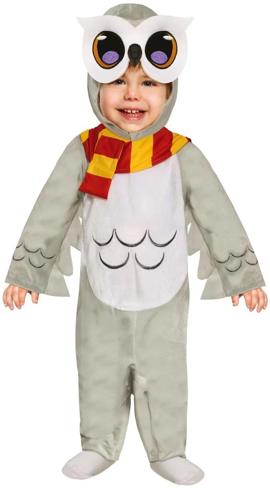Costume Gufetto Neonato Grifondoro Tutain Pile e Cuffietta Edvige Harry Potter