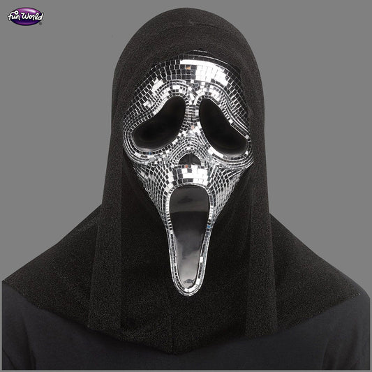Maschera Ghost Face Scream Disco Originale Mirror Specchiata Silver