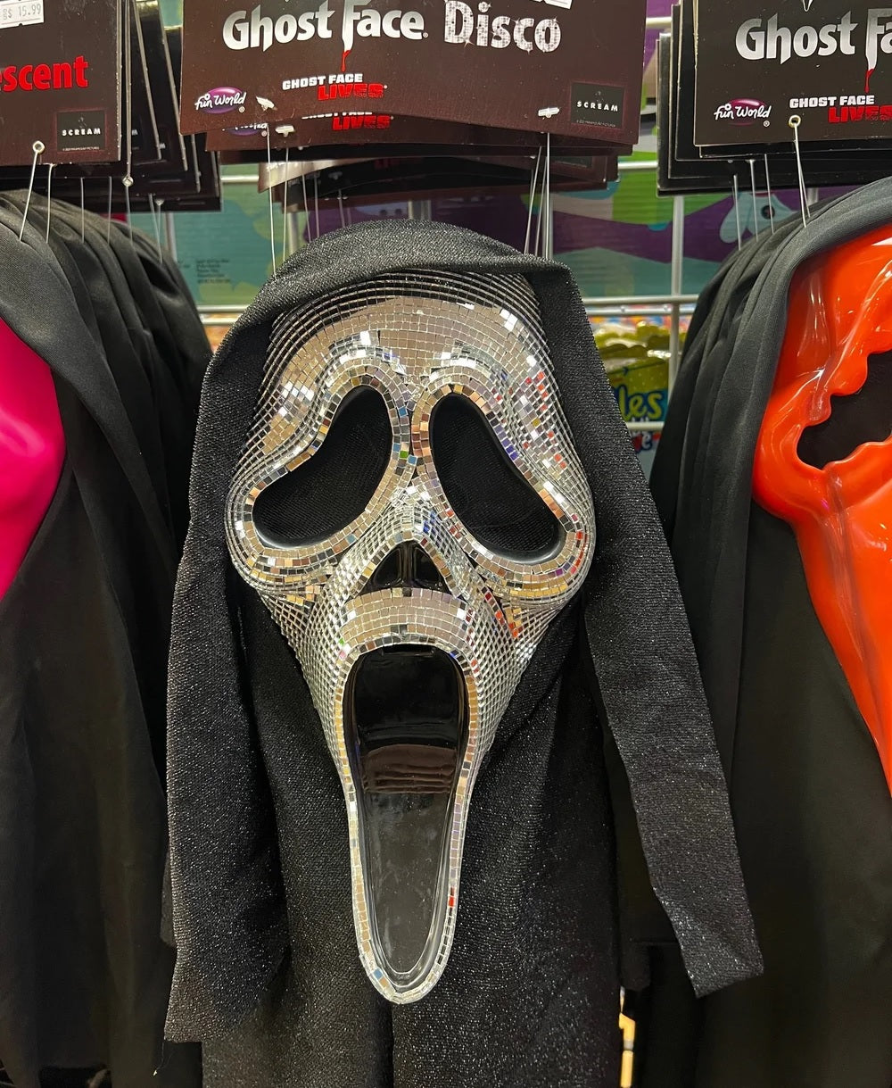 Maschera Ghost Face Scream Disco Originale Mirror Specchiata Silver