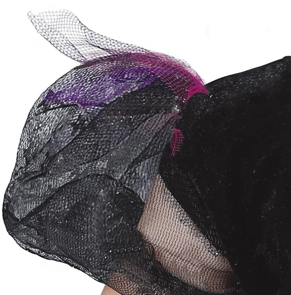 Costume Neonata Strega Rosa con Abito con Inserti in Tulle e Cappello