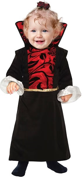 Costume Neonata Vampira Abito Nero e Rosso