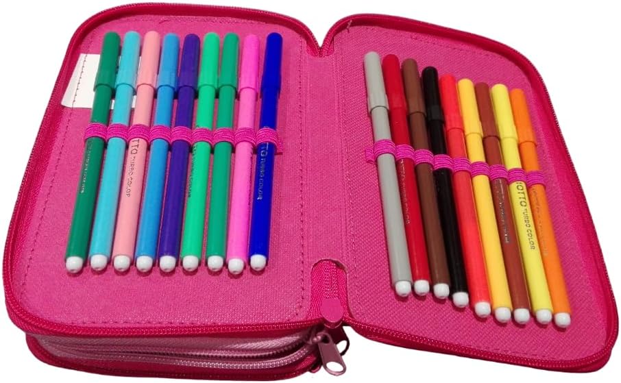 Astuccio 3 Zip Barbie Unicorno Originale Mattel Completo 44 Pezzi Giotto Scuola