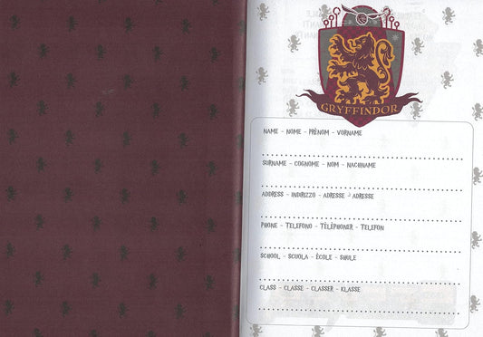 Diario Harry Potter Grifondoro Agenda Scuola Originale Wizarding World