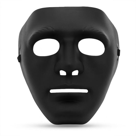 Maschera Nera Senza Volto Horror PVC Rigido con Elastico Halloween