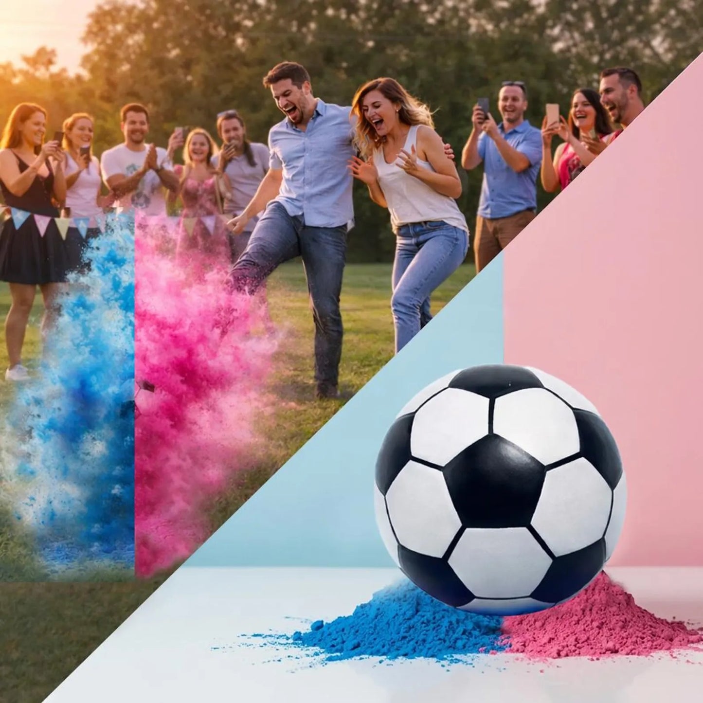 Palla da Calcio Boy or Girl Gender Reveal Baby Shower 15cm