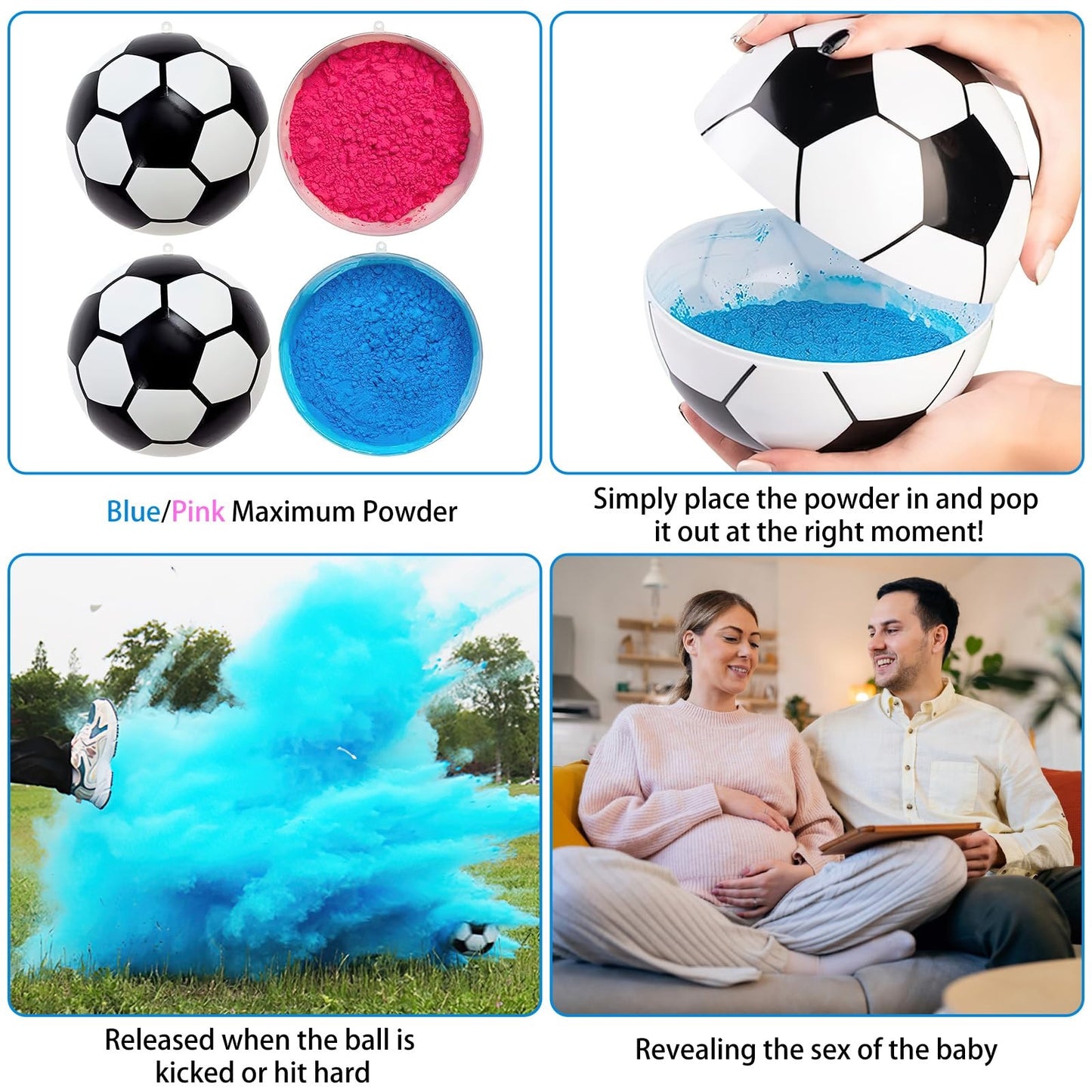 Palla da Calcio Boy or Girl Gender Reveal Baby Shower 15cm