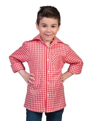 camicia a quadri rossa e bianca per carnevale