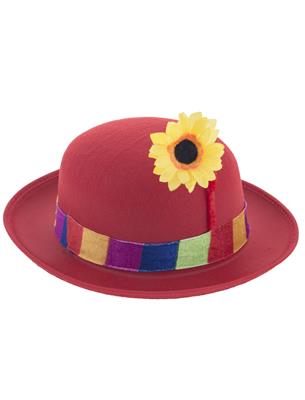 Cappello da clown con fiore per adulti e bambini