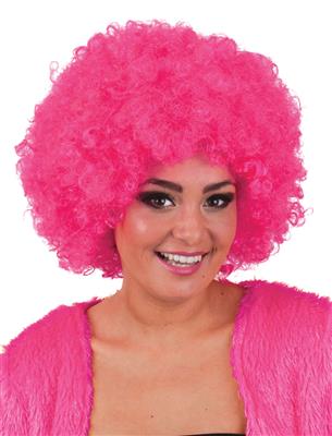 parrucca afro fucsia