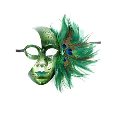 Maschera decorata con piume