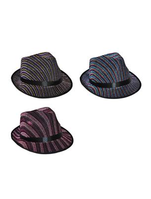 cappello a righe glitter