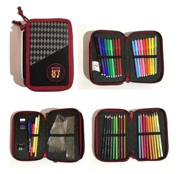 Astuccio 3 Zip Harry Potter Originale Wizarding World Completo 45 Pezzi Giotto