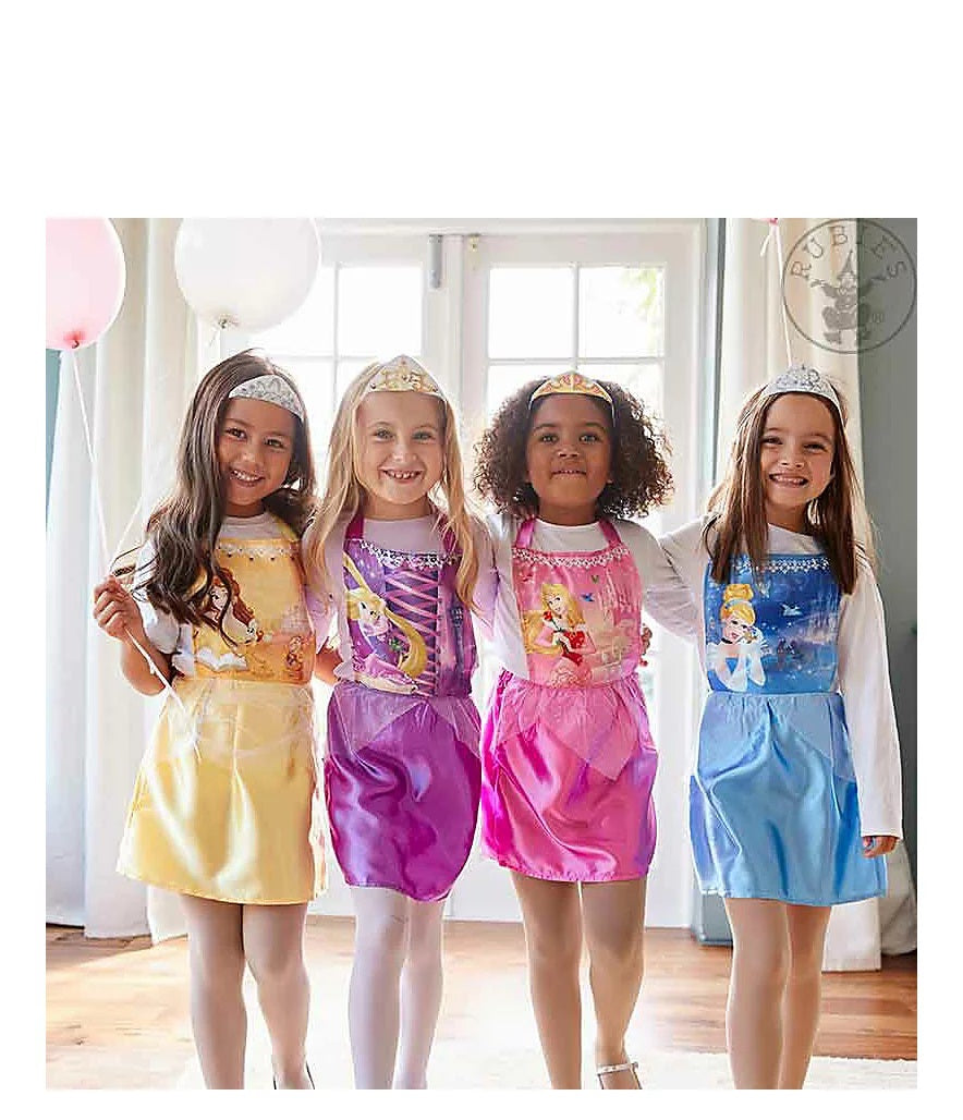 Costume Economico Principesse con Coroncina Disney Rapunzel Belle Cenerentola Aurora