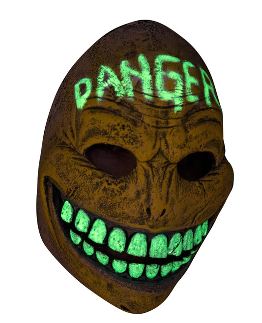 Maschera in Ultra Lattice Luminosa UV Neon Danger Smiley