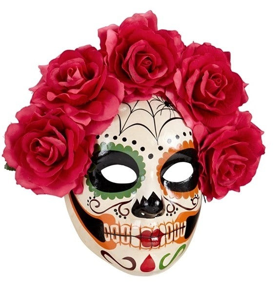 Maschera Intera Morte Messicana Catrina con Rose