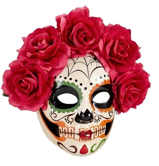 Maschera Intera Morte Messicana Catrina con Rose