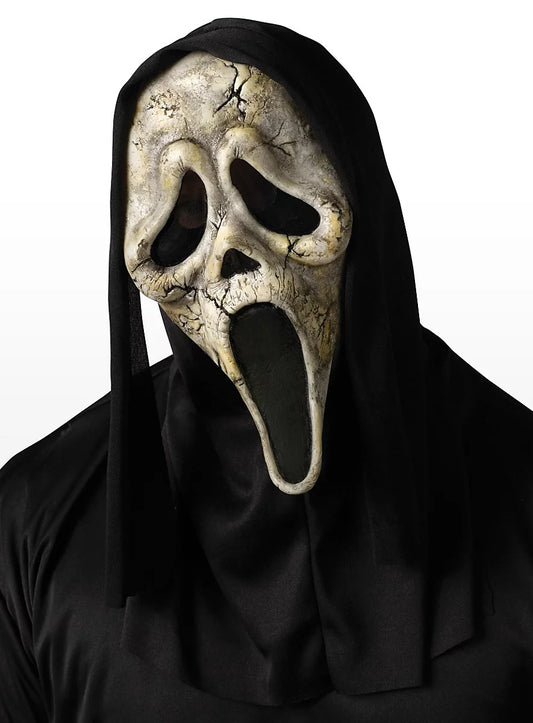 maschera Ghost Face zombie con cappuccio
