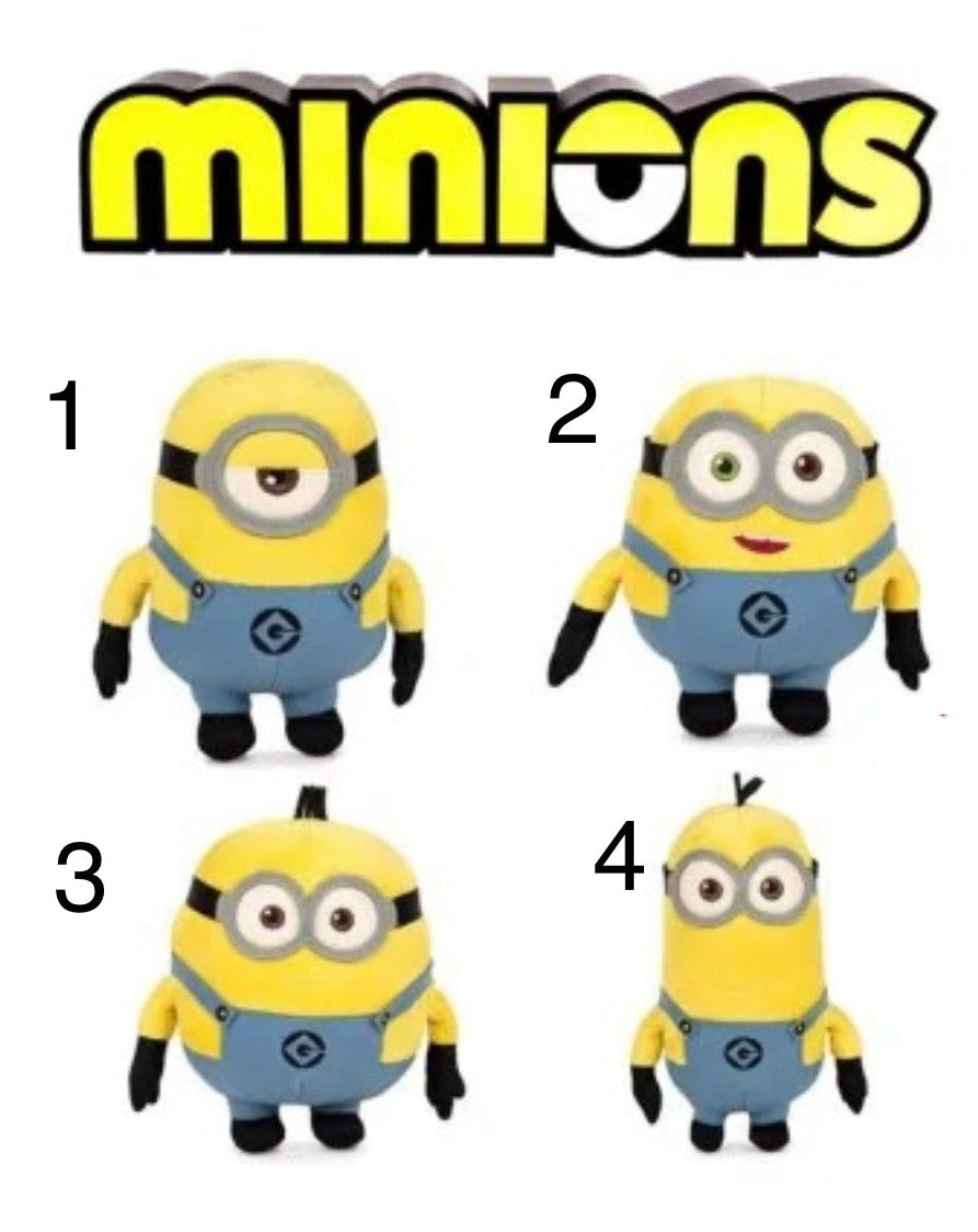 Peluche Minions Originale Cattivissimo Me Illumination Stuart e Kevin 18cm