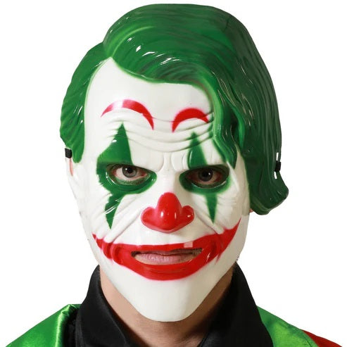 Maschera Joker Rigida con Elastico Clown Pazzo DC Comic