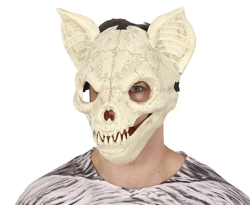 Maschera Teschio Pipistrello Ossa Animale con Mandibola Mobile Halloween