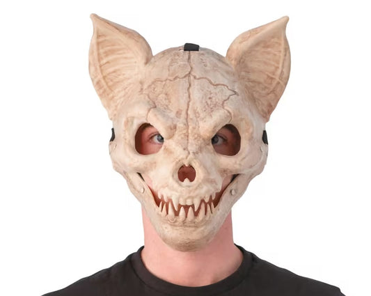 Maschera Teschio Pipistrello Ossa Animale con Mandibola Mobile Halloween