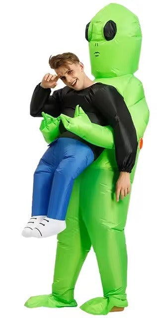 costume gonfiabile adulto rapito da alieno verde