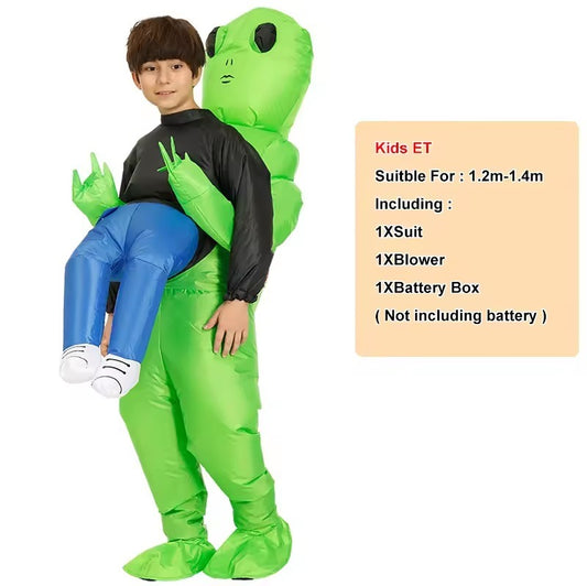 costume alieno verde gonfiabile bambino