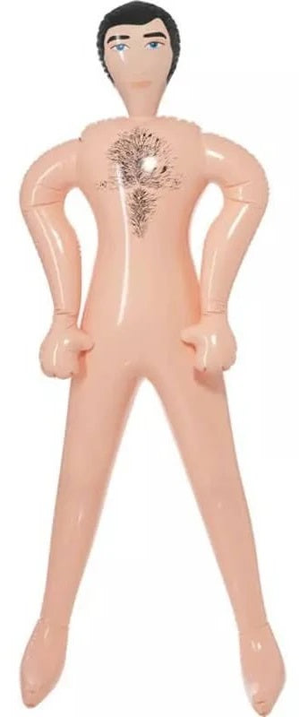 Bambola Gonfiabile Uomo in PVC Scherzo Addio al Nubilato Gadget Trash 150cm