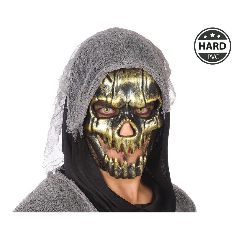 maschera scheletro dorato halloween