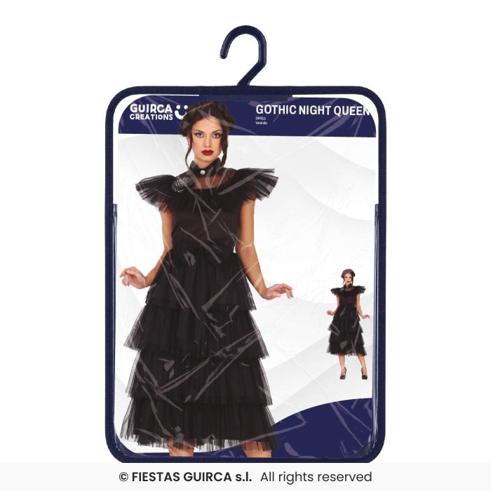 Costume Adulta Mercoledì Versione Ballo Famiglia Addams