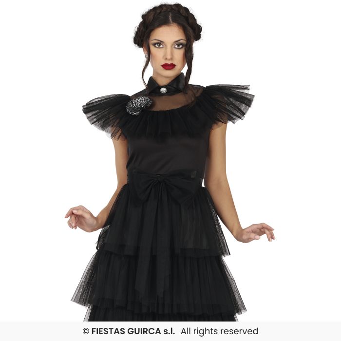 Costume Adulta Mercoledì Versione Ballo Famiglia Addams