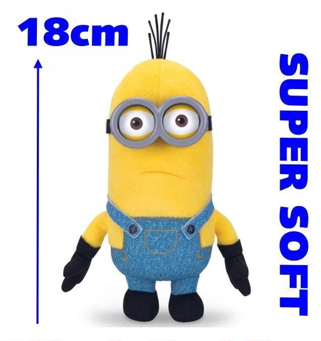 Peluche Minions Originale Cattivissimo Me Illumination Stuart e Kevin 18cm