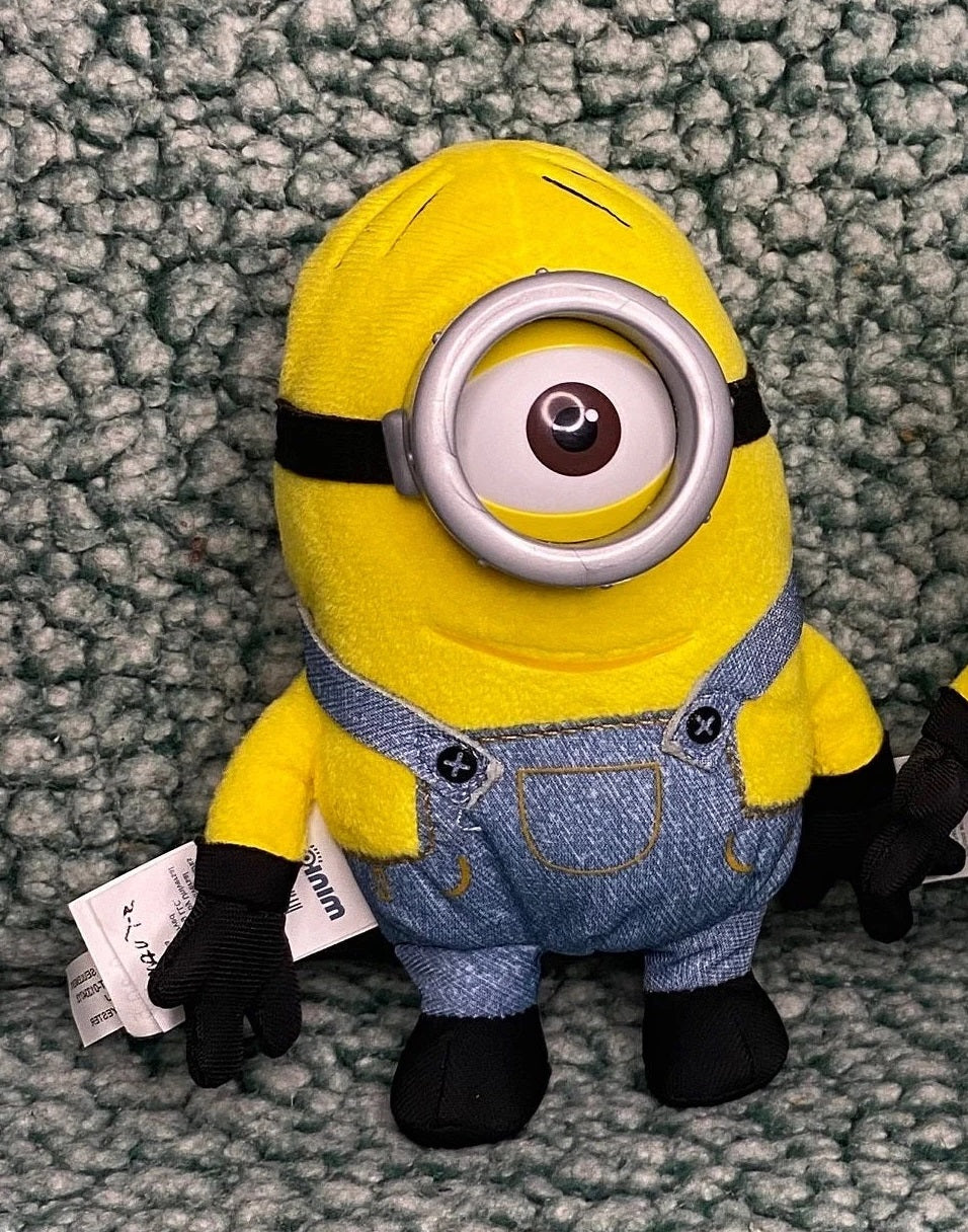 Peluche Minions Originale Cattivissimo Me Illumination Stuart e Kevin 18cm