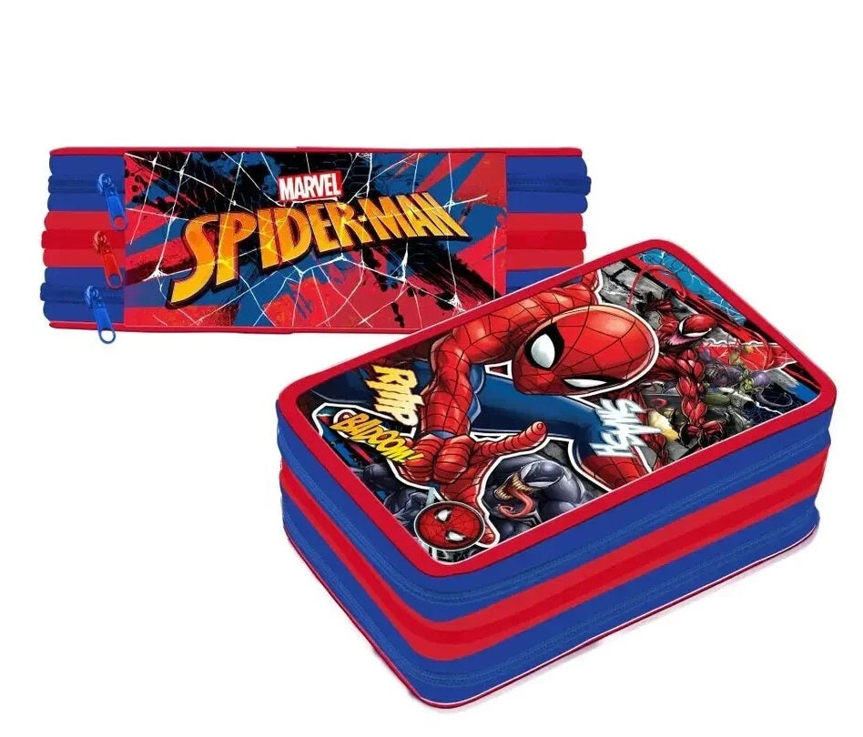 Astuccio 3 Zip Spiderman Originale Marvel Completo 45 Pezzi Giotto
