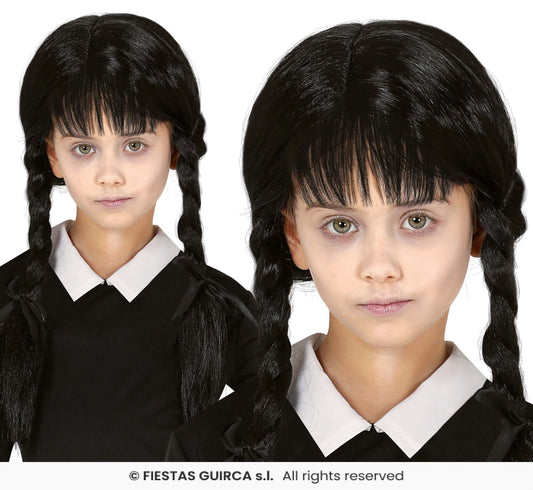 parrucca bambina Mercoledì