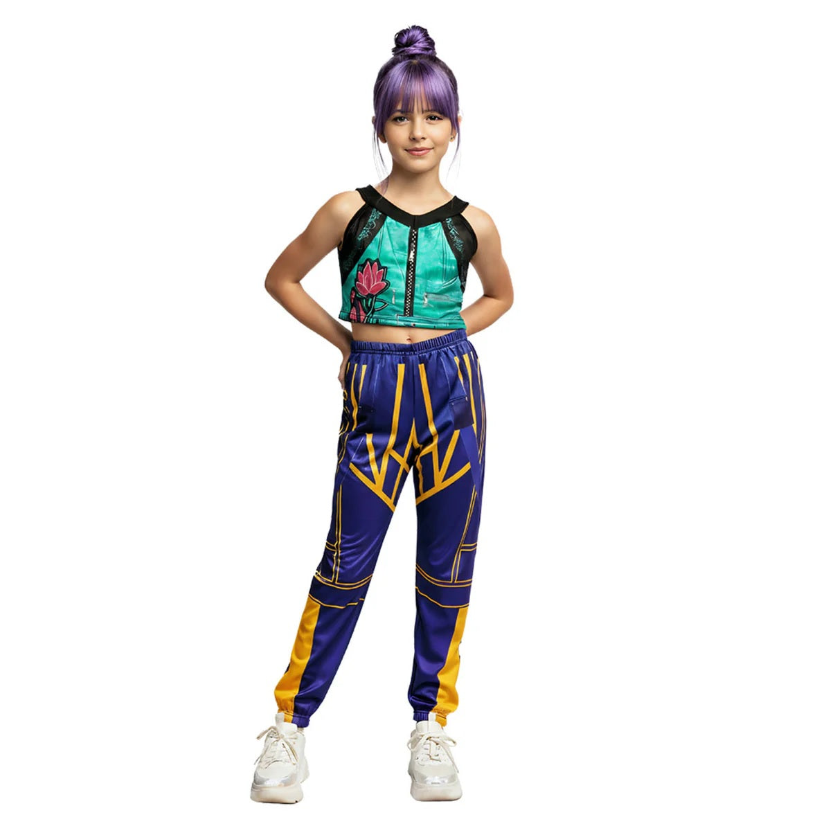Costume Kpop Huntrix Demon Hunters Zoey Top e Pantalone Cosplay