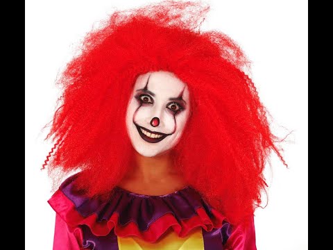 Parrucca da Pagliaccio Clown Horror Rosso