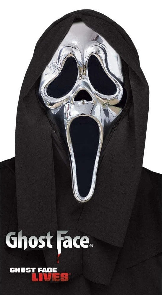 Maschera Ghost Face Scream Originale Cromata Argento Silver