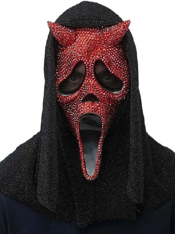 Maschera Ghost Face Scream Originale Diavolo con Diamanti Rossi