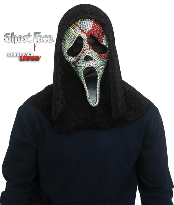Maschera Ghost Face Scream Originale Bling Diamanti Effetto Sangue