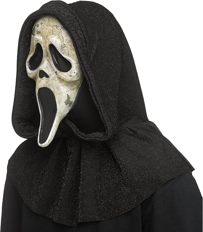 Maschera in Lattice Deluxe Ghost Face Invecchiata con Cappuccio Originale Dead by Daylight Scream