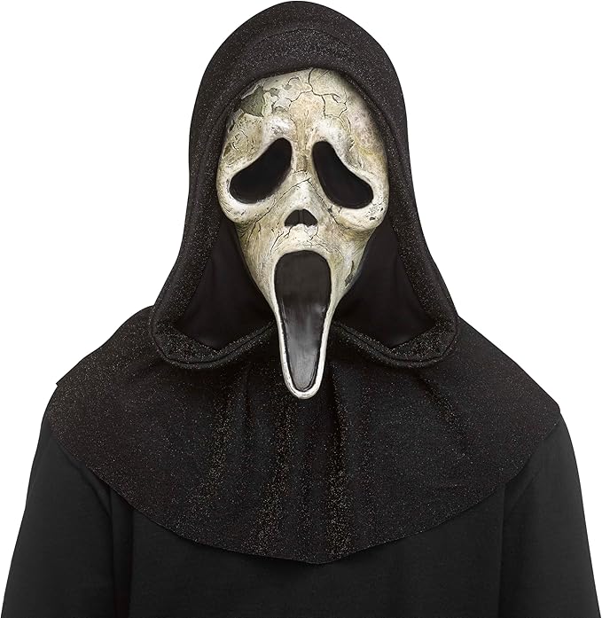 Maschera in Lattice Deluxe Ghost Face Invecchiata con Cappuccio Originale Dead by Daylight Scream