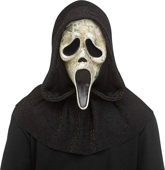 Maschera in Lattice Deluxe Ghost Face Invecchiata con Cappuccio Originale Dead by Daylight Scream