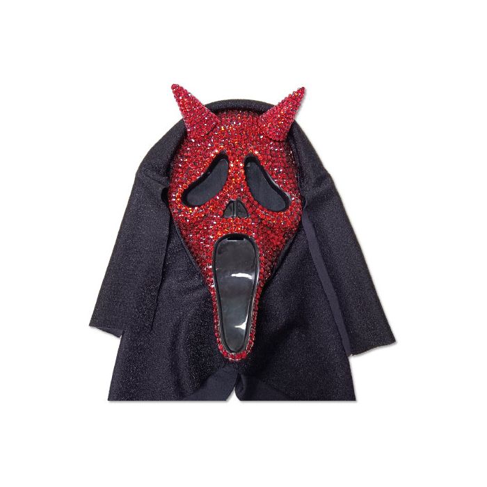 Maschera Ghost Face Scream Originale Diavolo con Diamanti Rossi