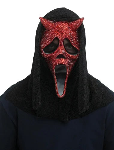 Maschera Ghost Face Scream Originale Diavolo con Diamanti Rossi