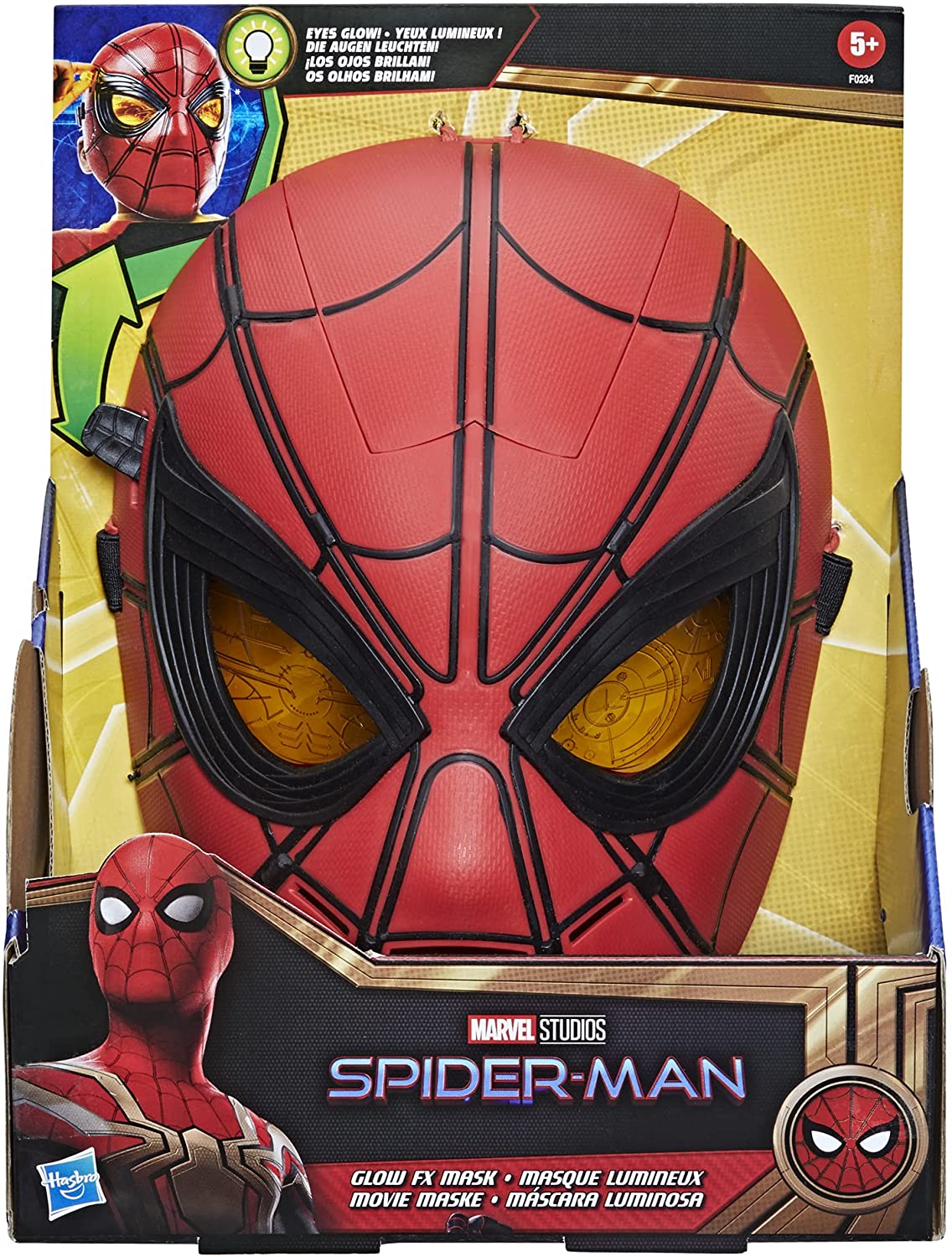 Maschera Deluxe Iron Spiderman con Occhi Led Luminosi Originale Marvel